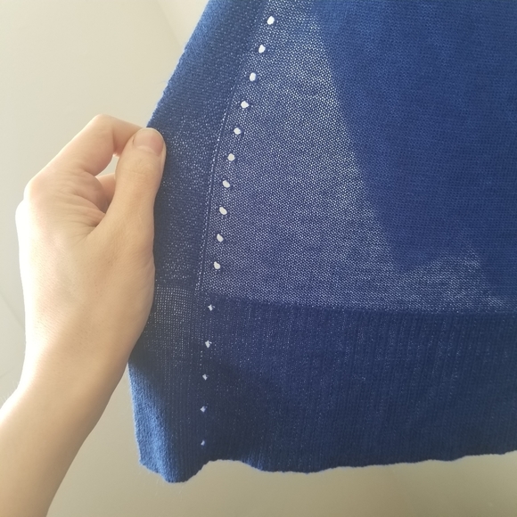 Verve ami women's blue open front fitted cardigan - Picture 8 of 10